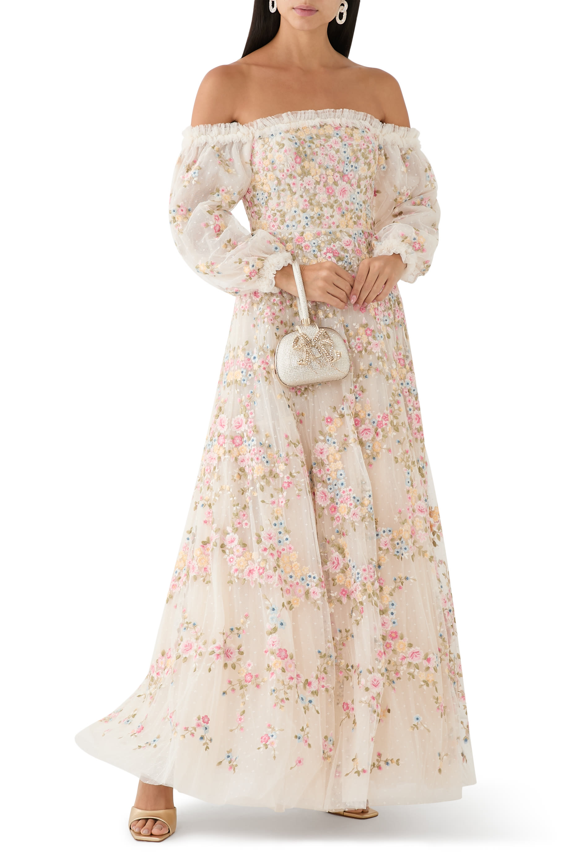 فستان سهرة لوناريا ريث بأكتاف مكشوفة