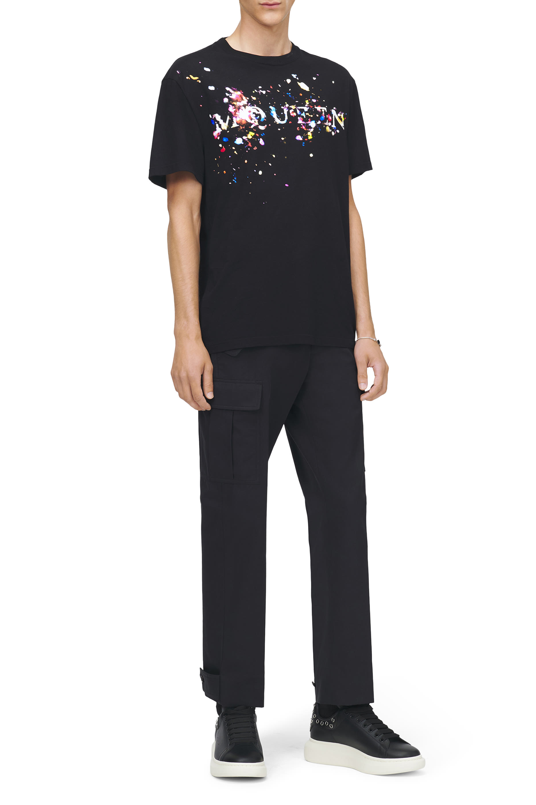 تيشيرت بشعار الماركة بنقشة كونفيتي