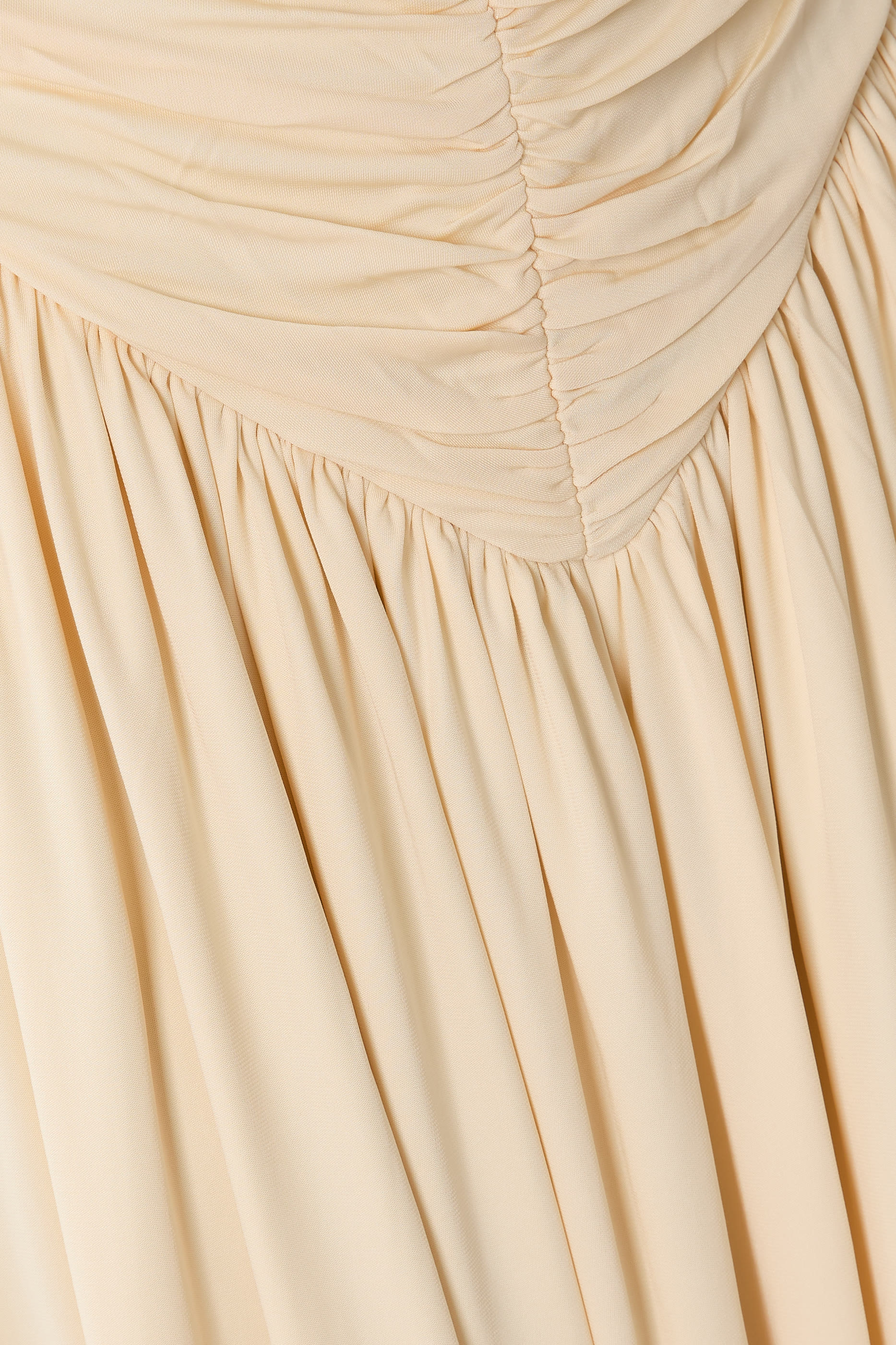 فستان سايكلون متوسط الطول بكشكش جيرسيه