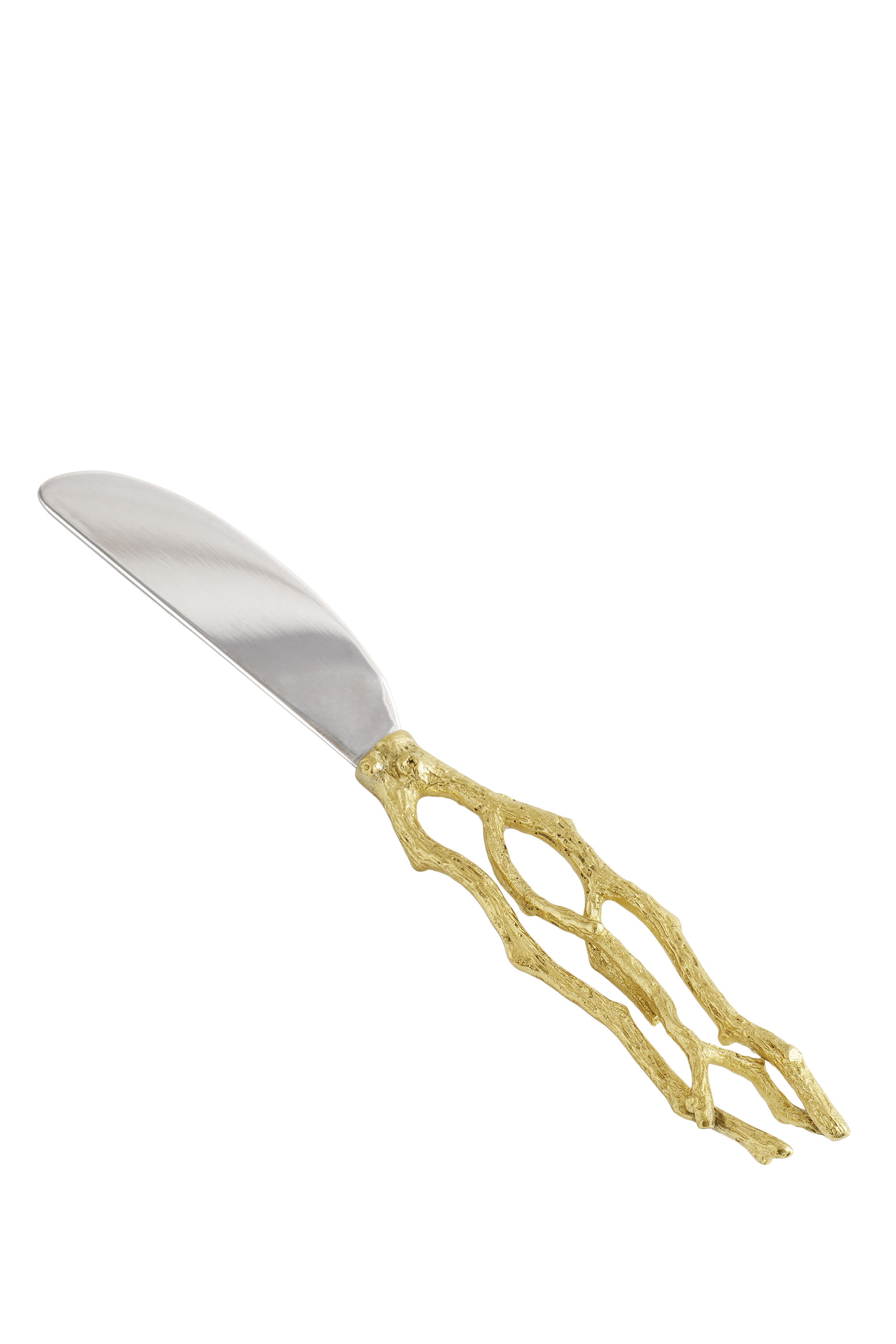 لوح تقطيع الجبن مع سكين بفراشات وأغضان جنكة بلون ذهبي