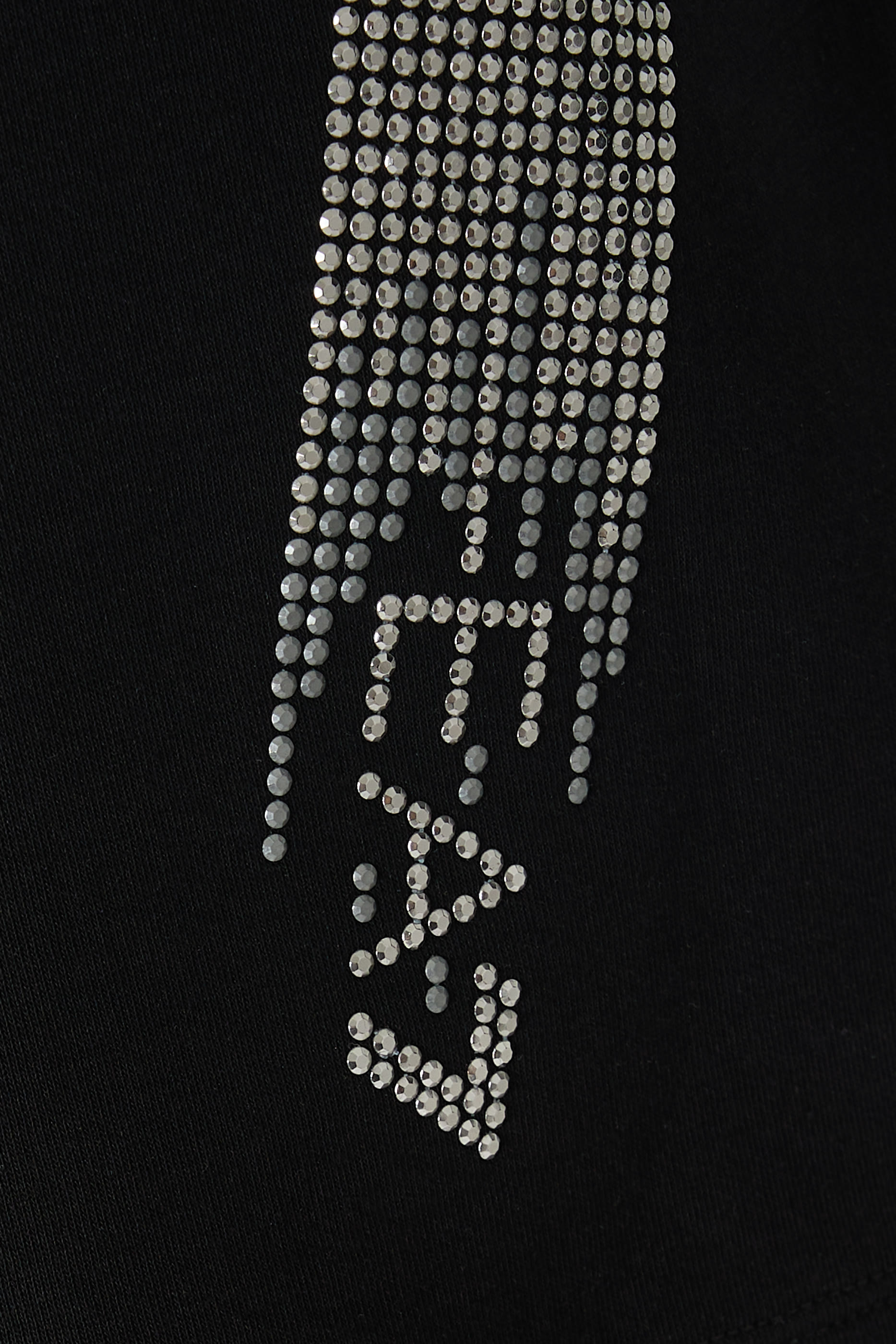 تيشيرت  بشعار الماركة مرصع بأحجار الراين قطن