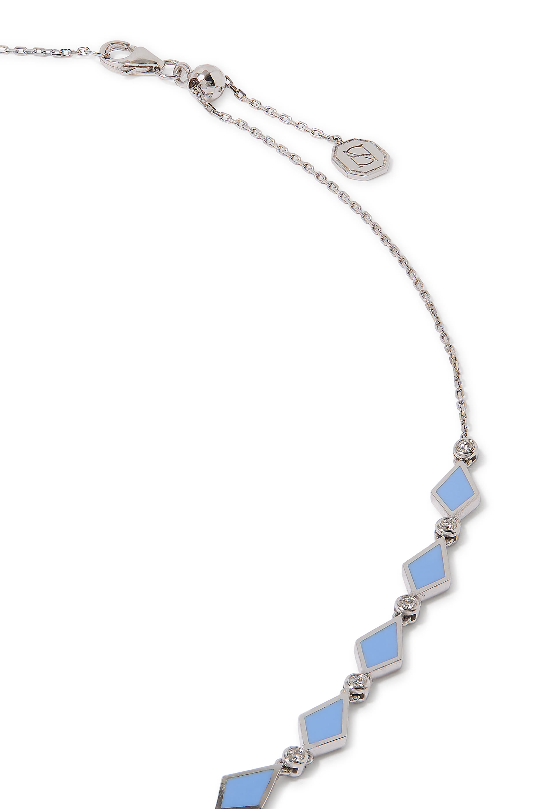 Mosaic Choker, 18K White Gold with Enamel & Diamonds