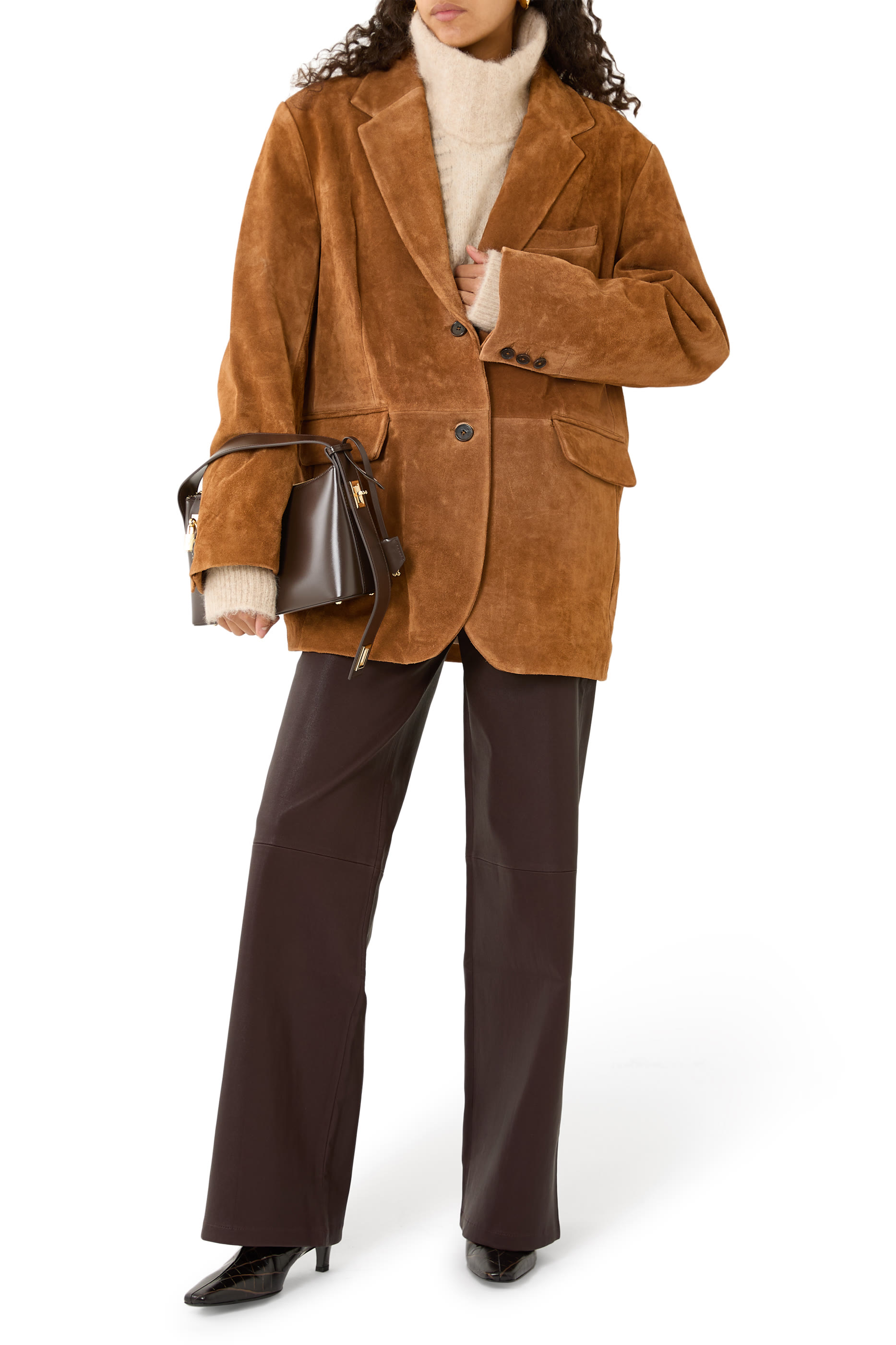 بليزر بيني غريتي بقصة فضفاضة شمواه