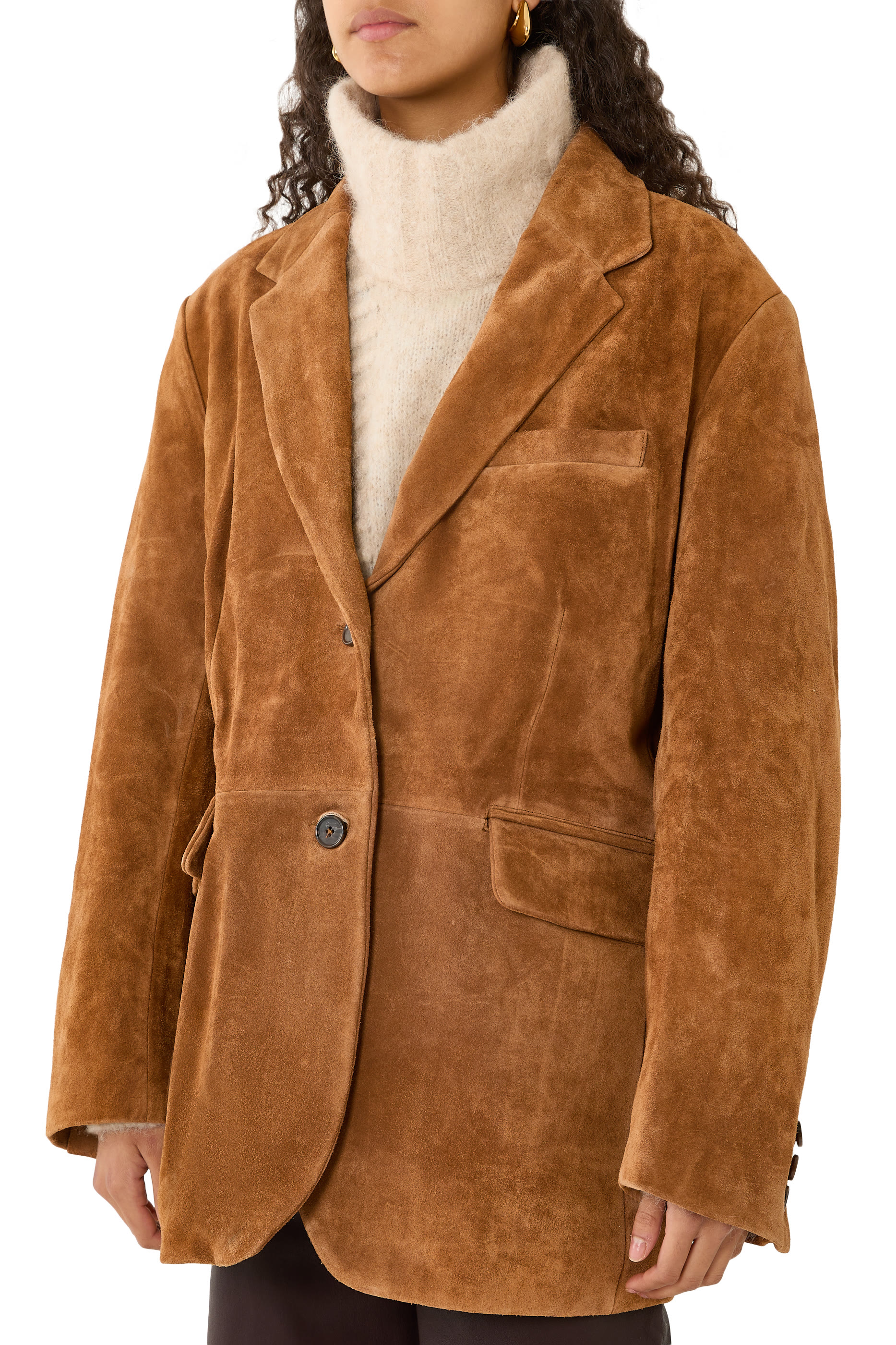 بليزر بيني غريتي بقصة فضفاضة شمواه