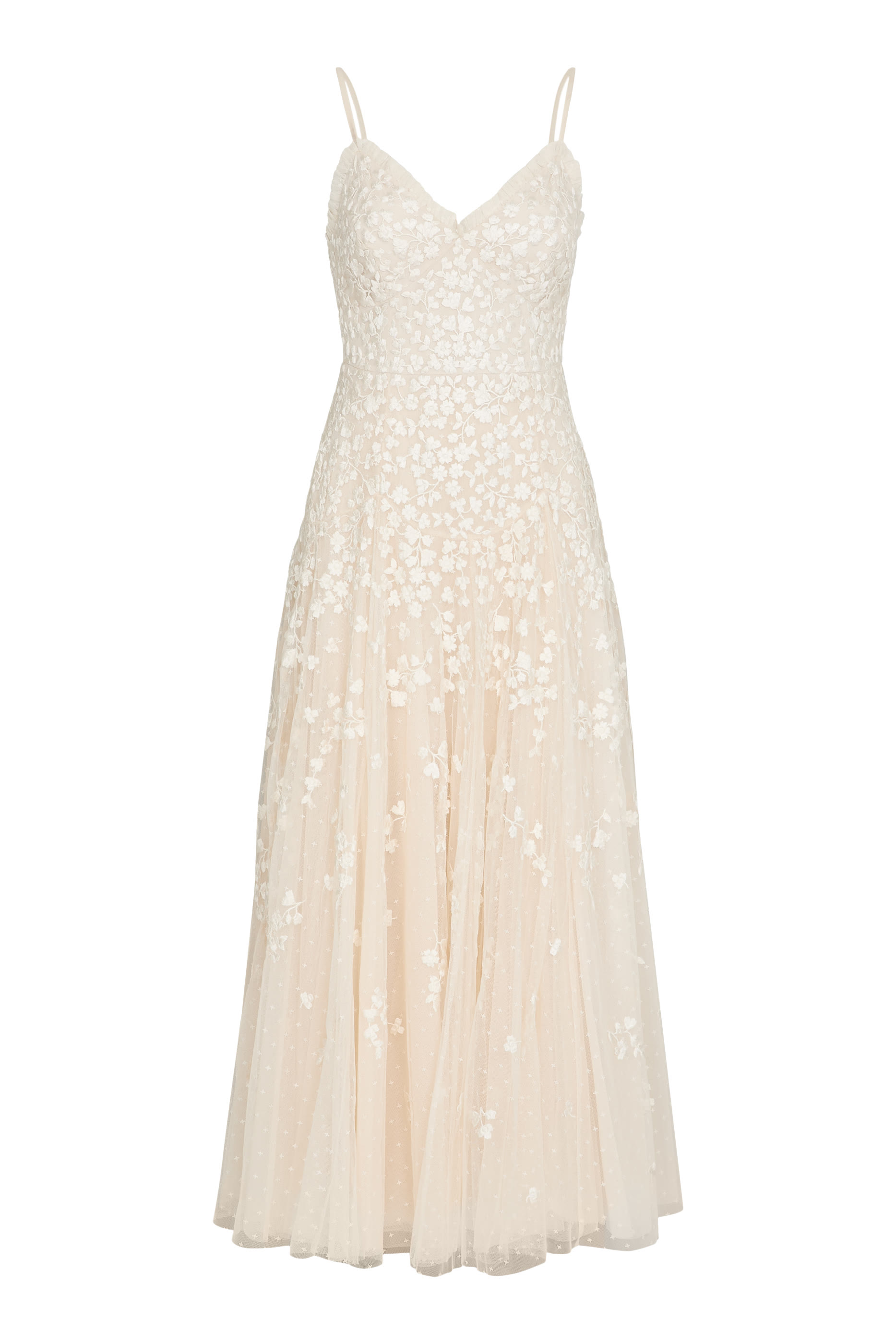 فستان سهرة كامي بنقشة زهور متناثرة