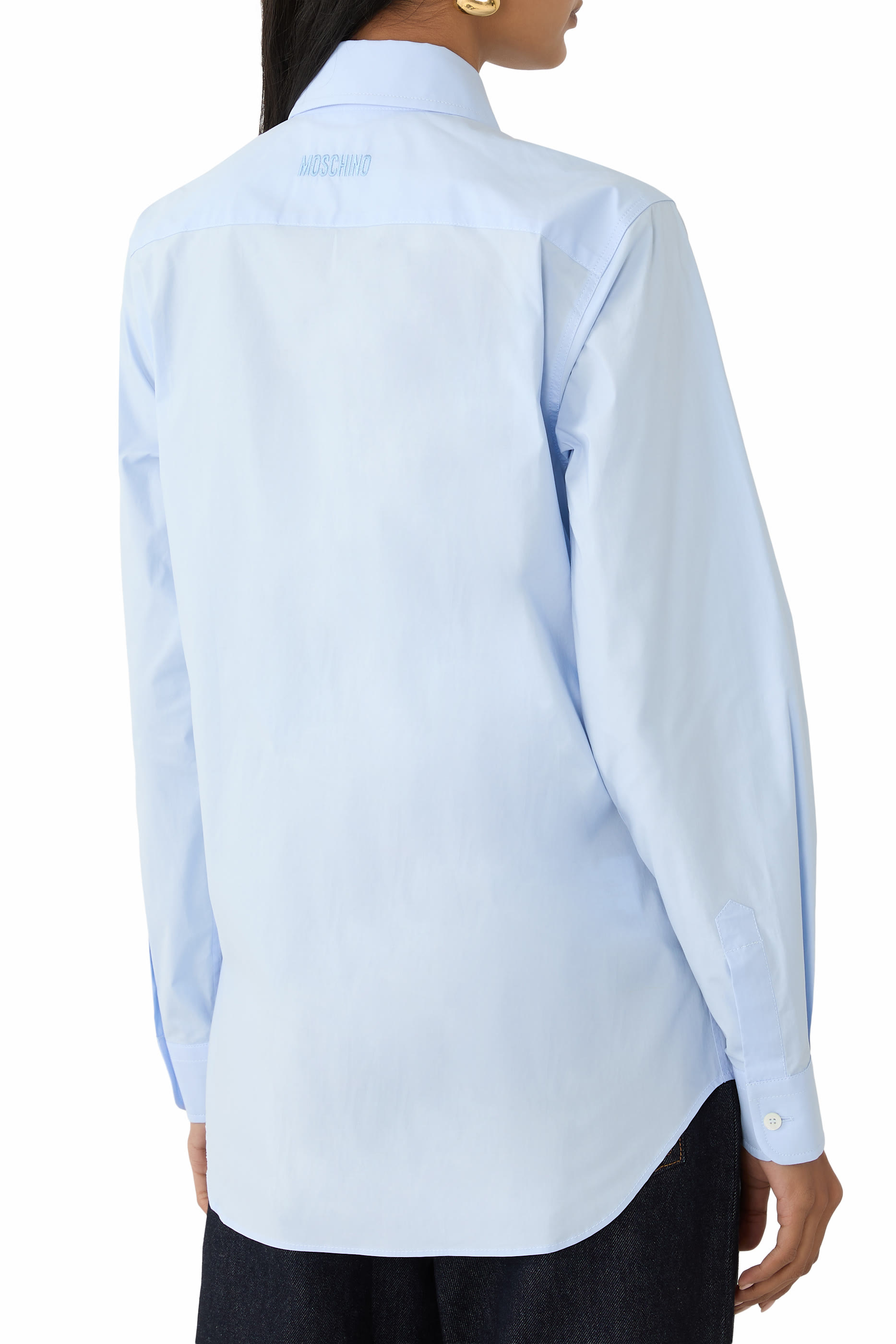 قميص بطبعات قطن بوبلين مطاطي