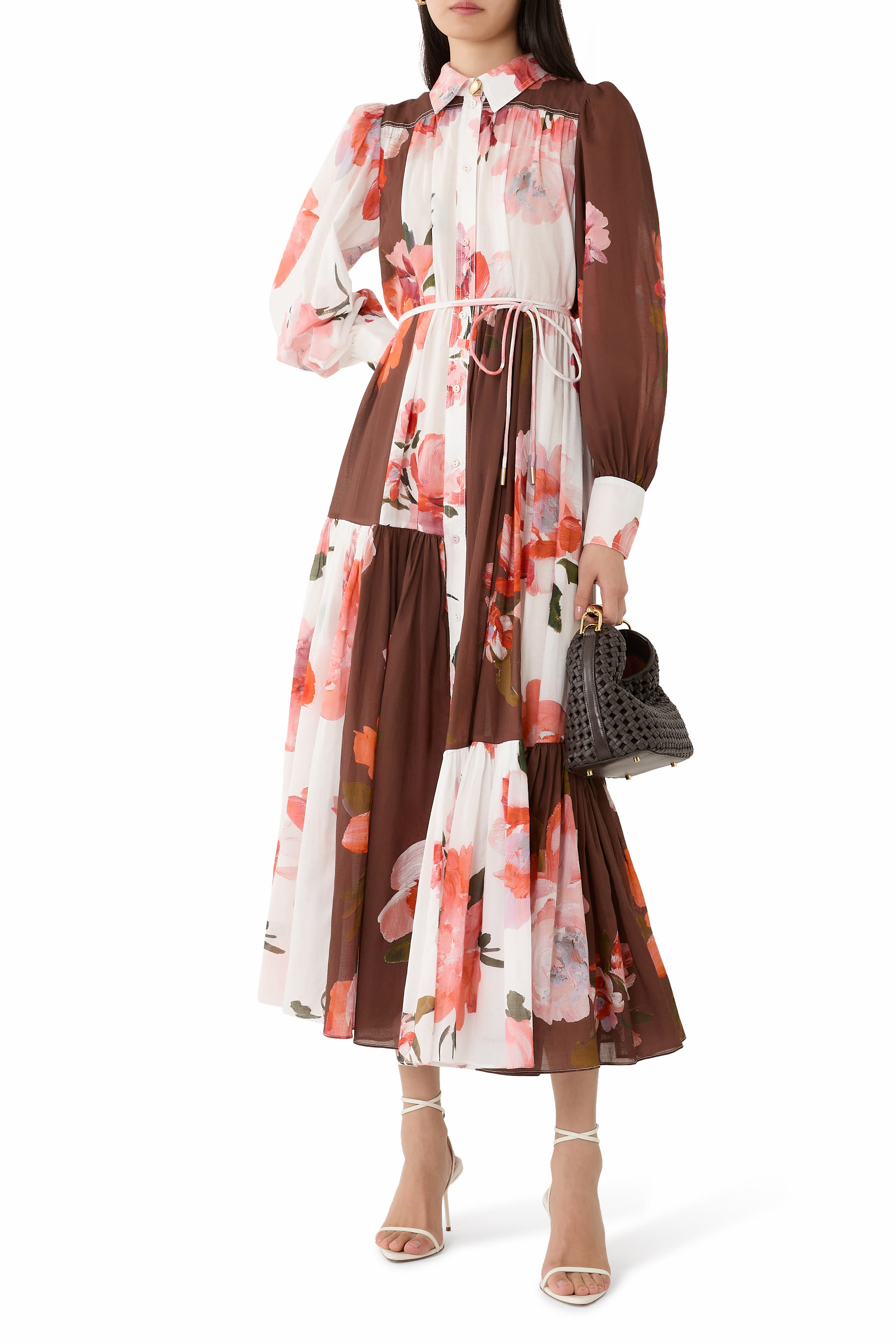 فستان إسبريت طويل بكشكش 