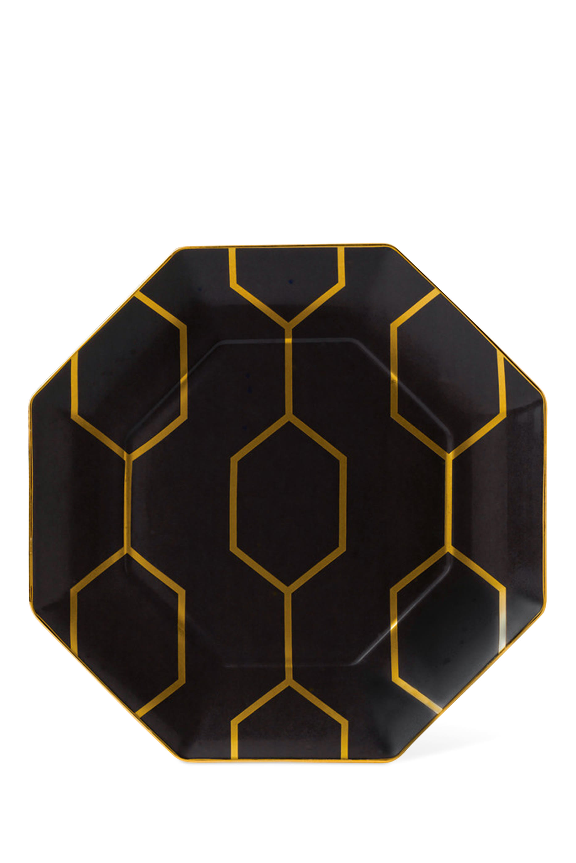 طبق أريس أسود ثماني الأضلاع 23 سم