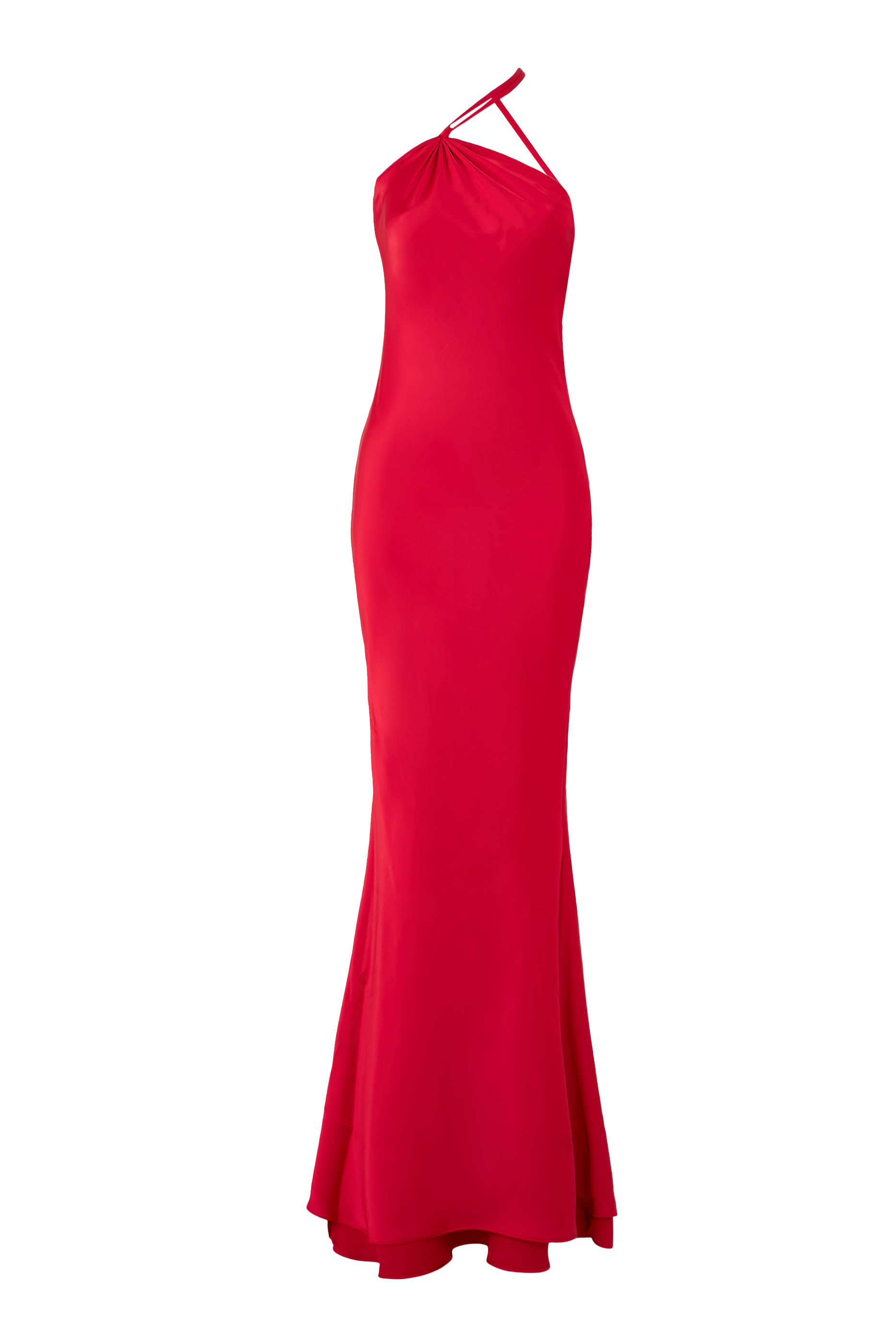 فستان سهرة بياس بكتف مكشوف