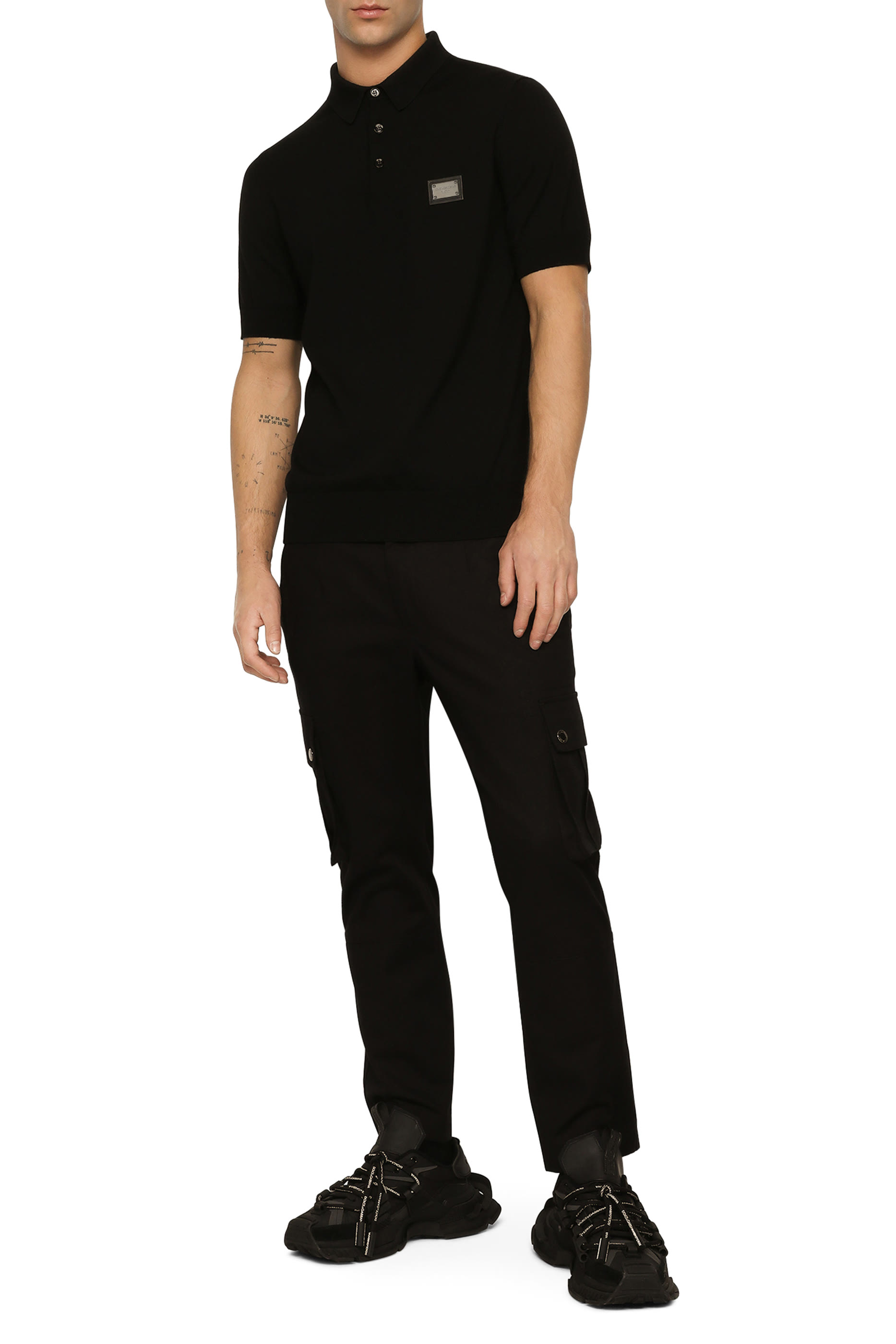 قميص بولو صوف بشعار الماركة