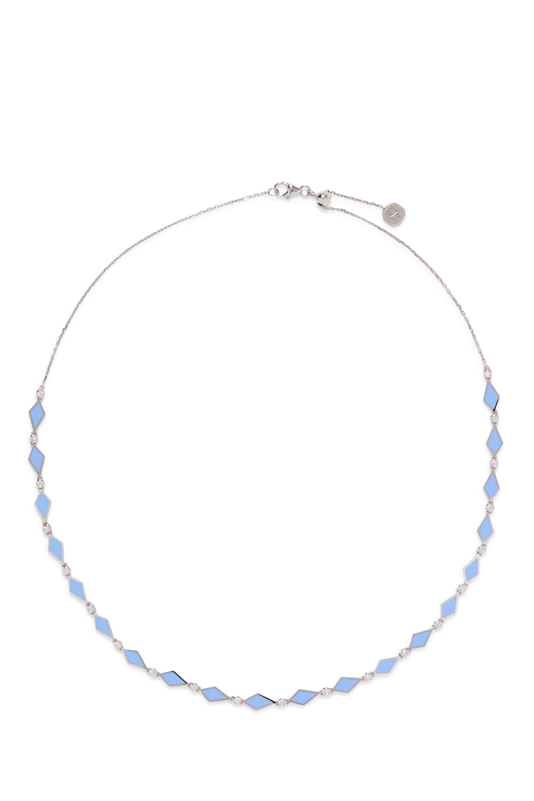 Mosaic Choker, 18K White Gold with Enamel & Diamonds