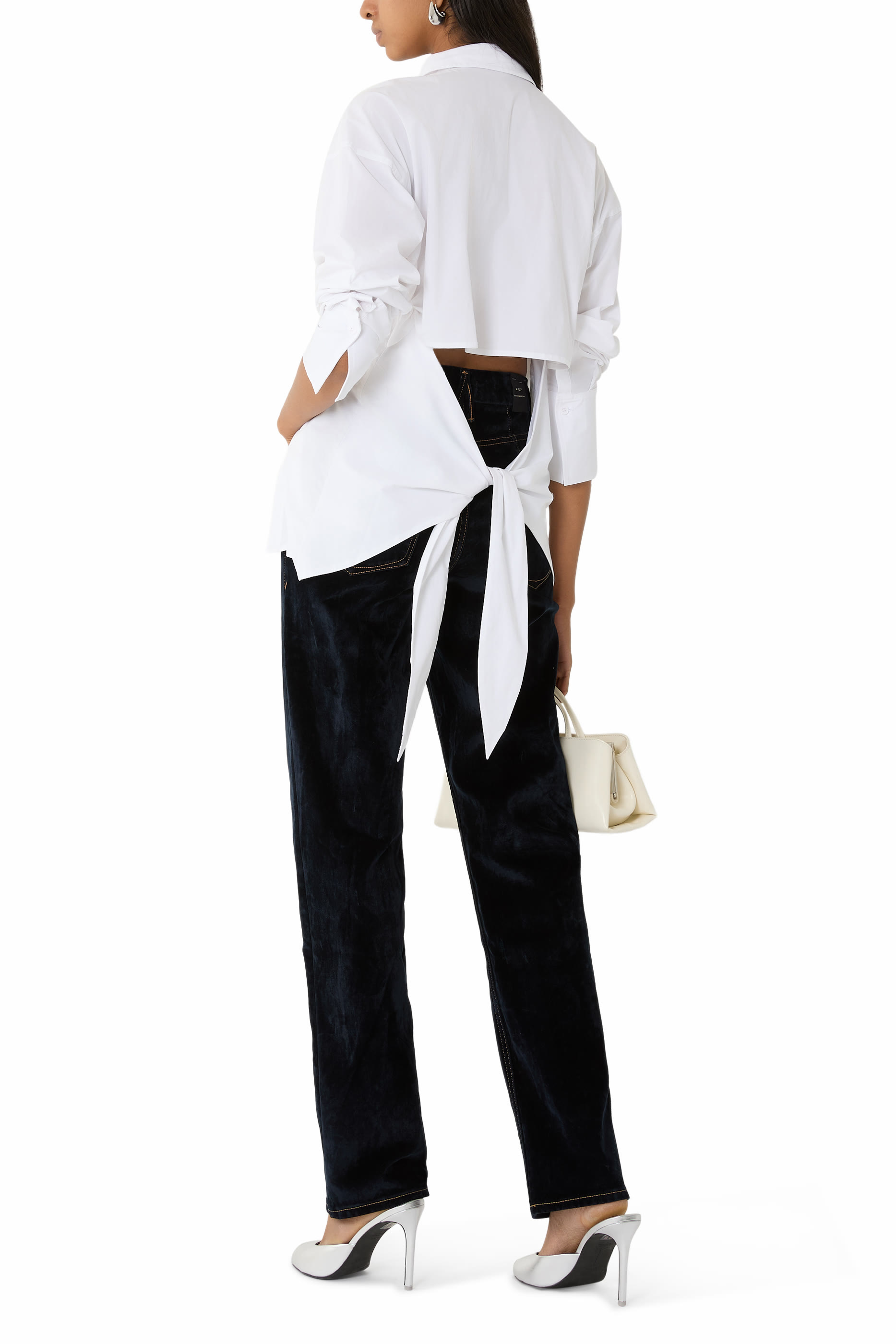 قميص برباط في الخلف بوبلين