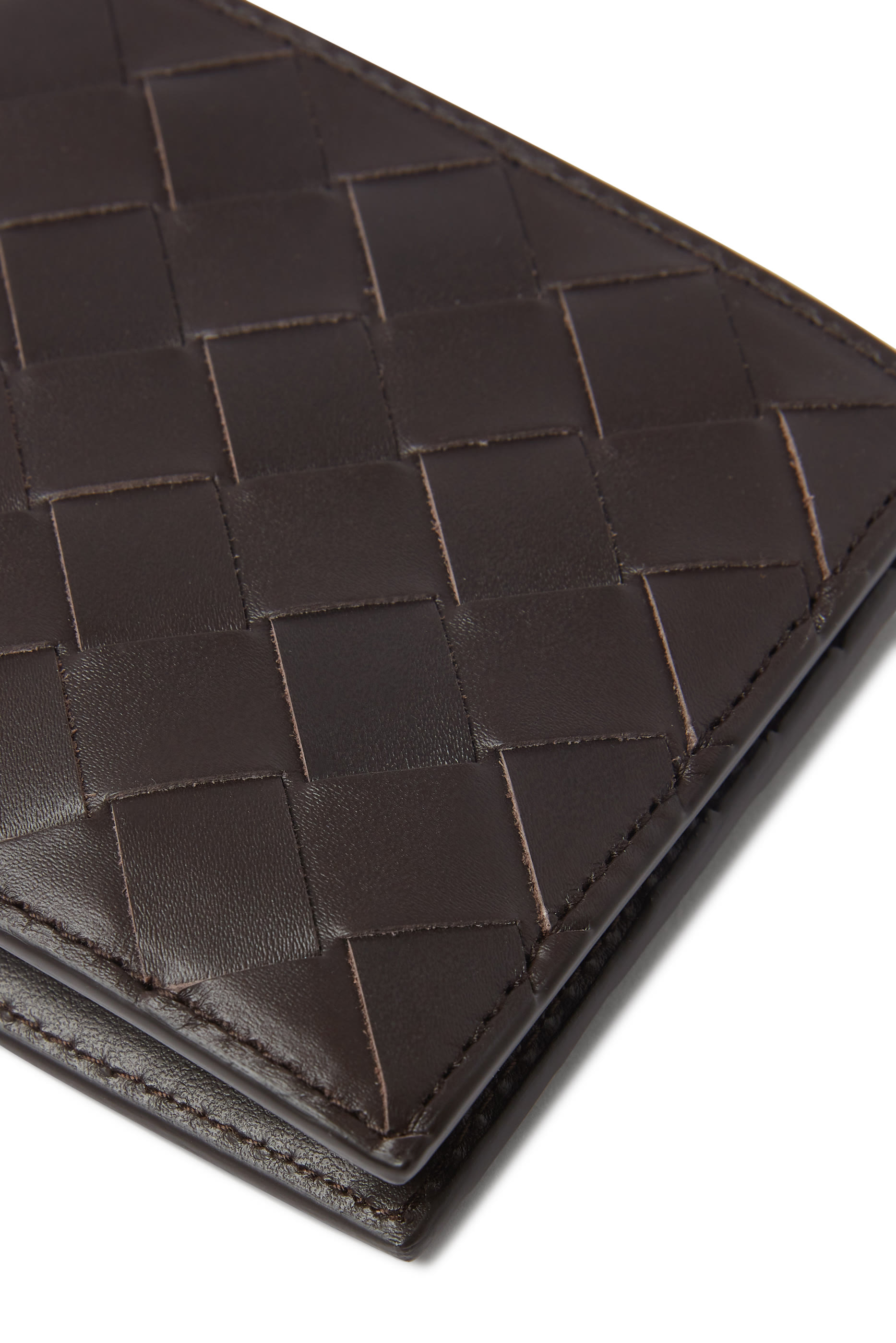 محفظة ثنائية الطيّ جلد مجدول