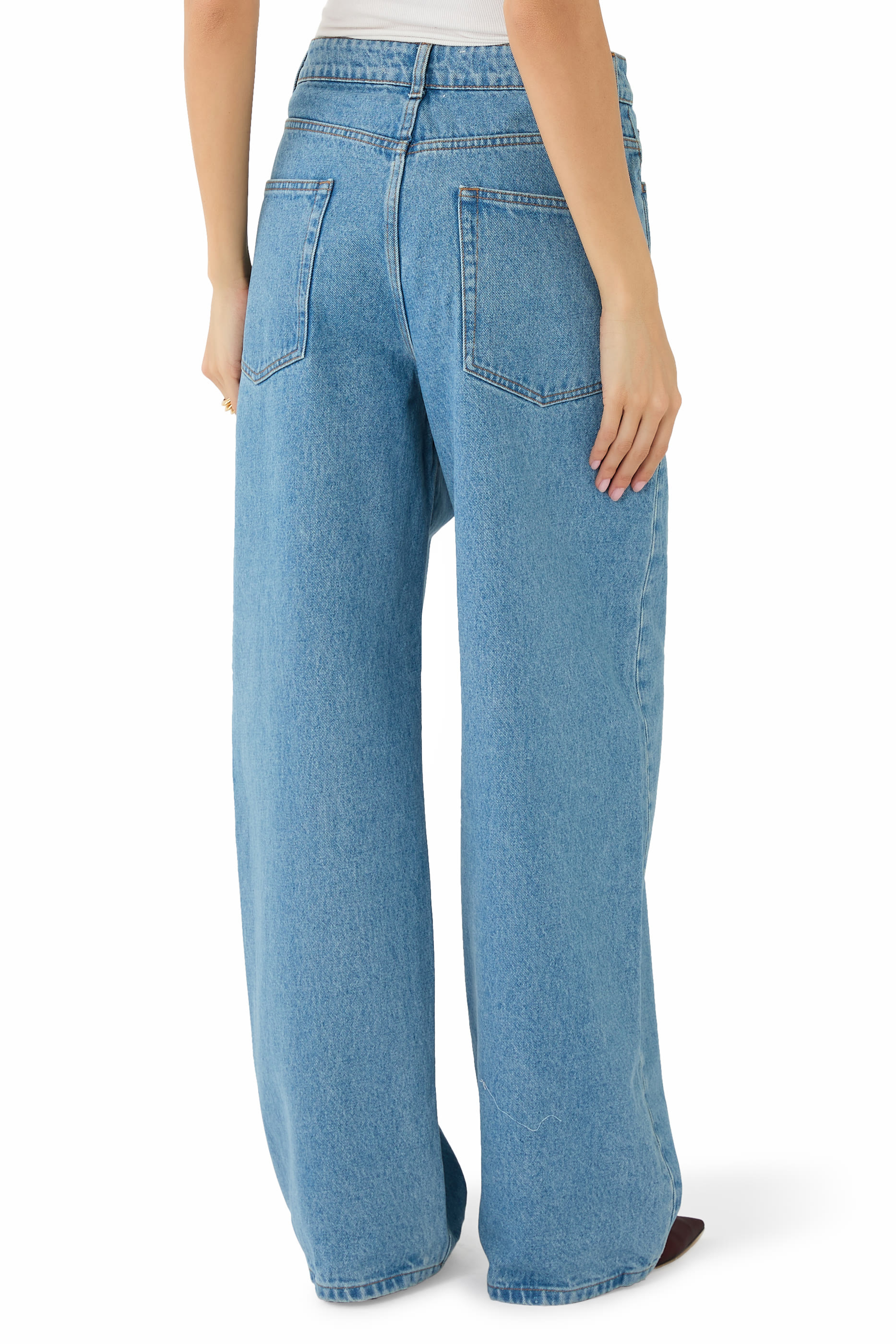 بنطال جينز فضفاض دنيم