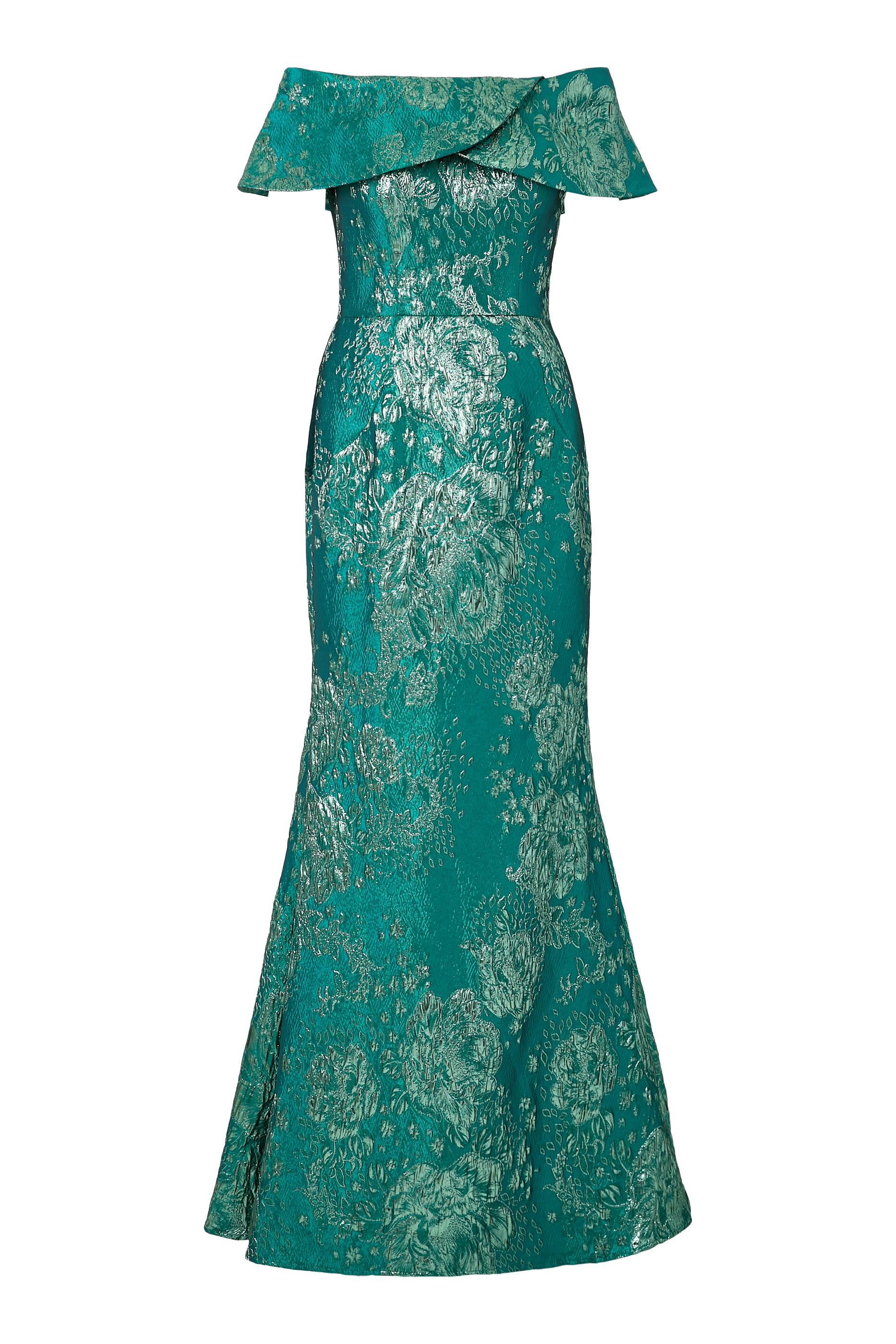 فستان سهرة بأكتاف مكشوفة جاكار