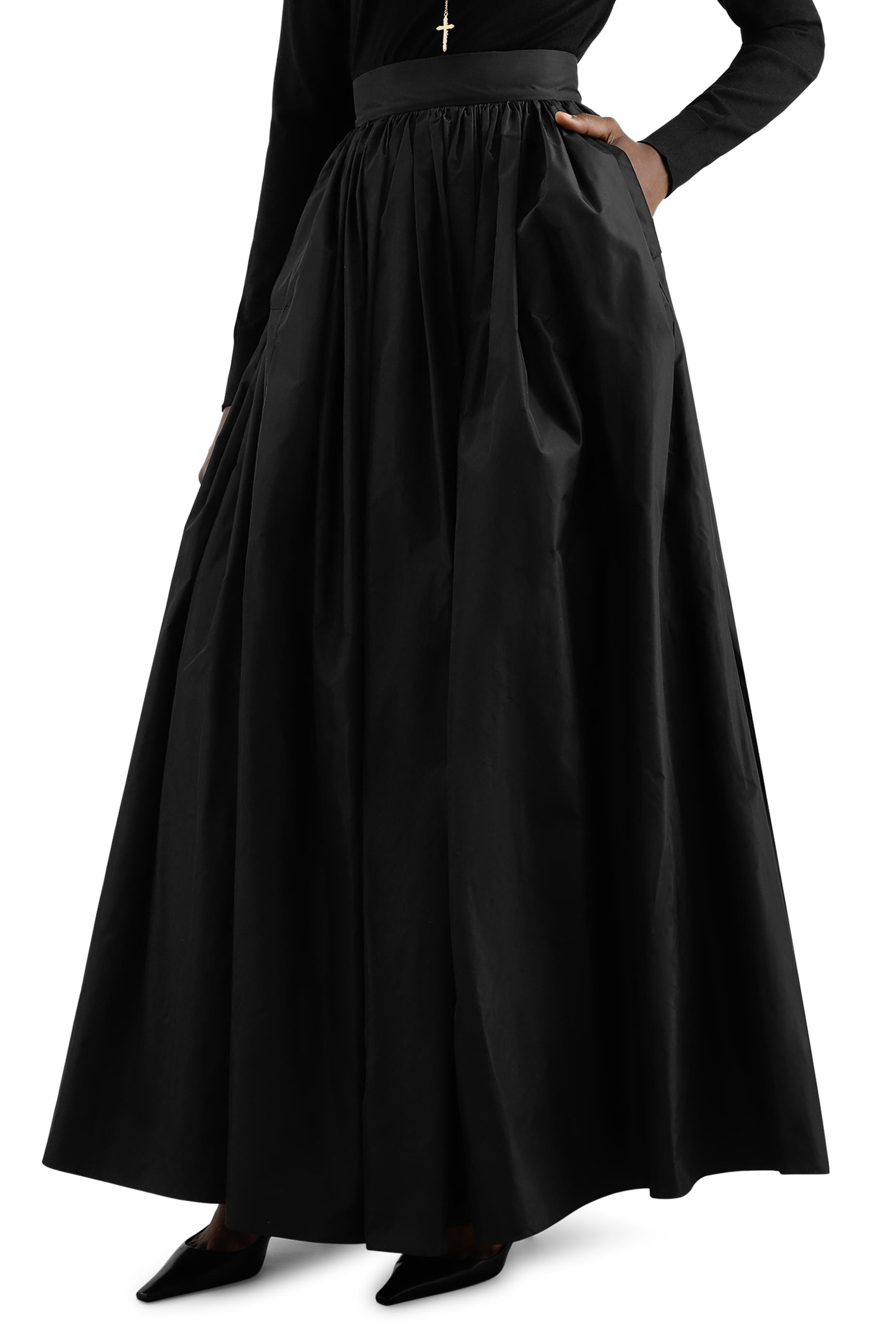 Long Taffeta Circle Skirt