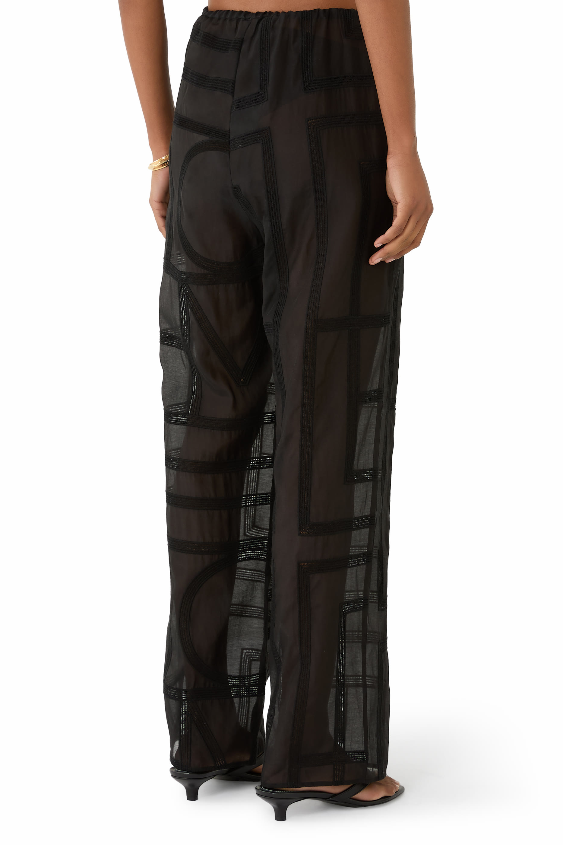 بنطال بيجامة بحروف شعار الماركة كروشيه