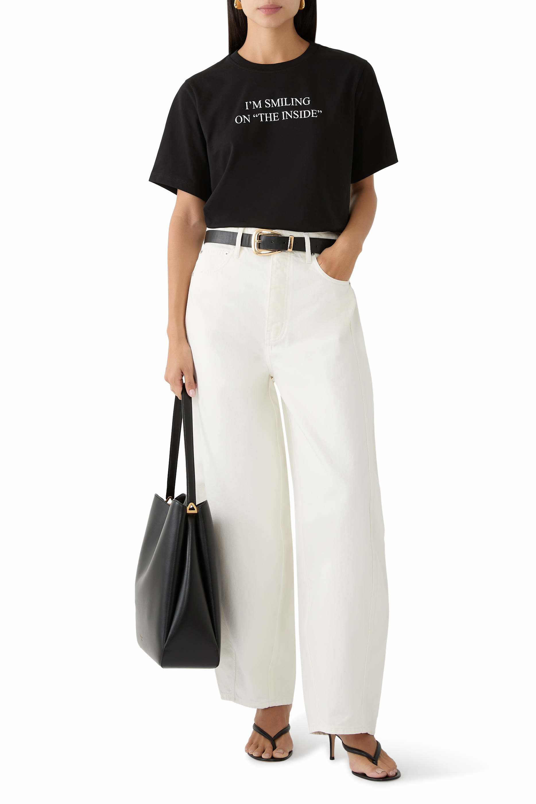 تيشيرت أم سمايلينغ أون ذا إنسايد سلوغان 