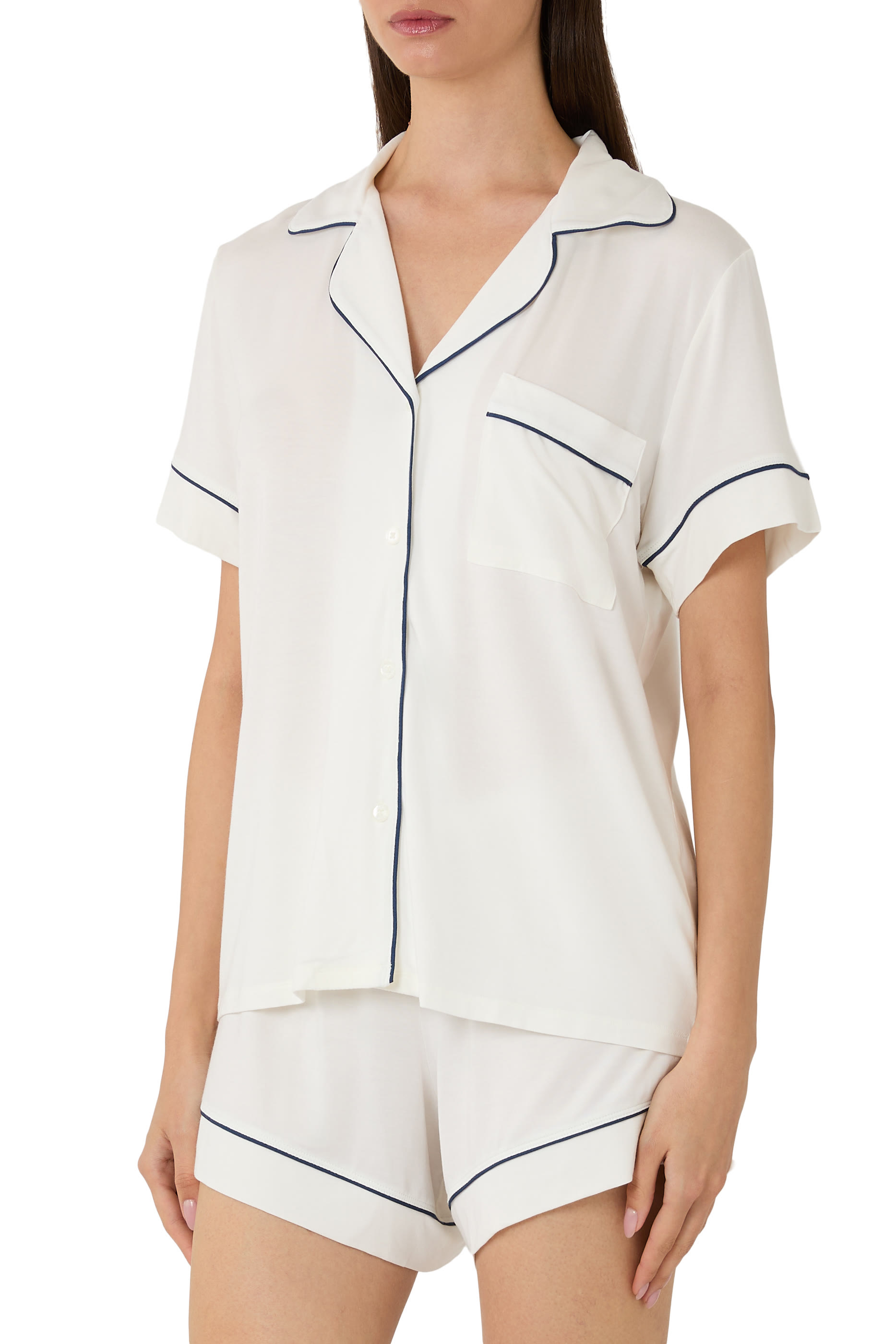 طقم بيجاما شورت جيزيل بقصة مريحة تينسيل مودال