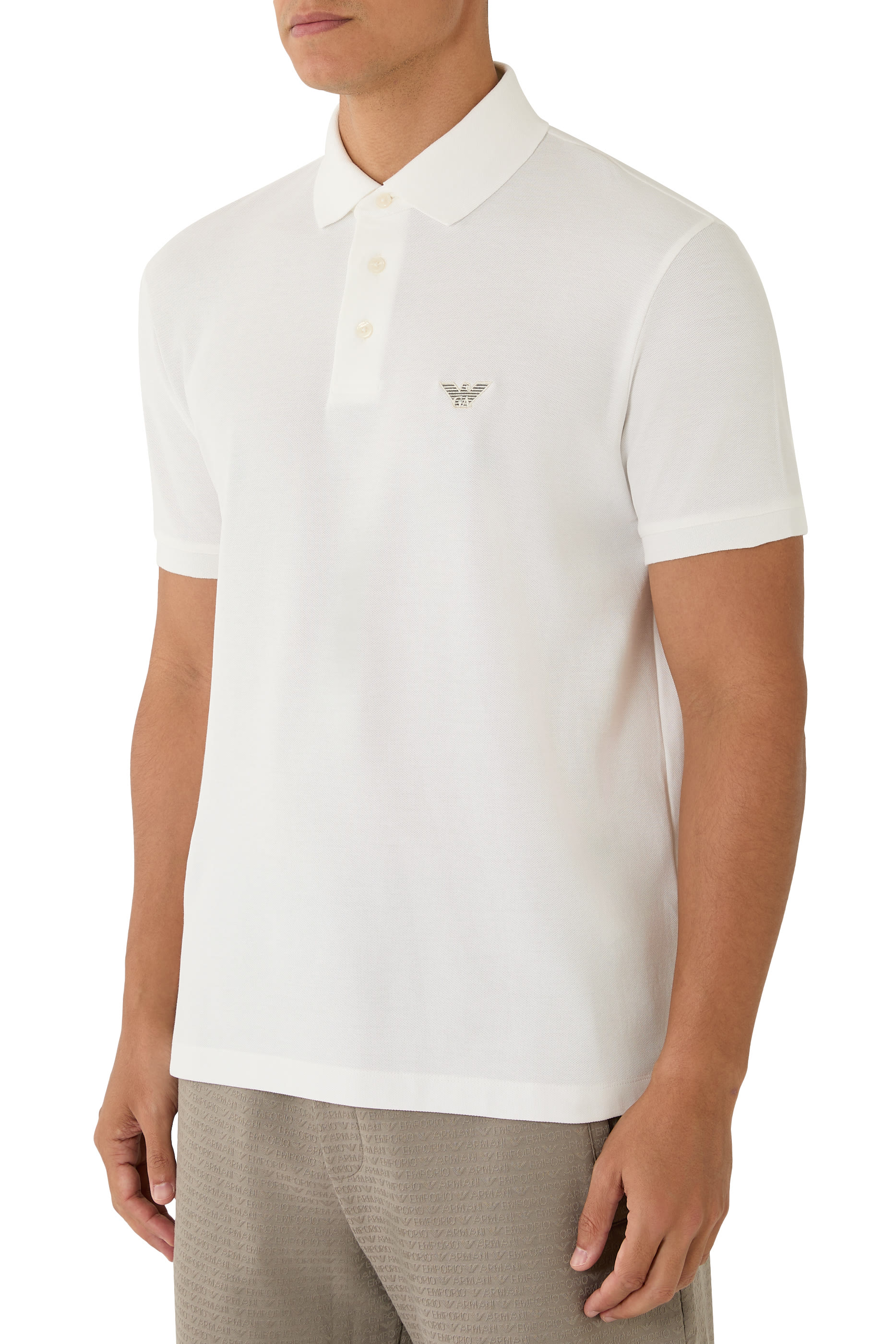 قميص بولو بتطريز شعار الماركة بيكيه