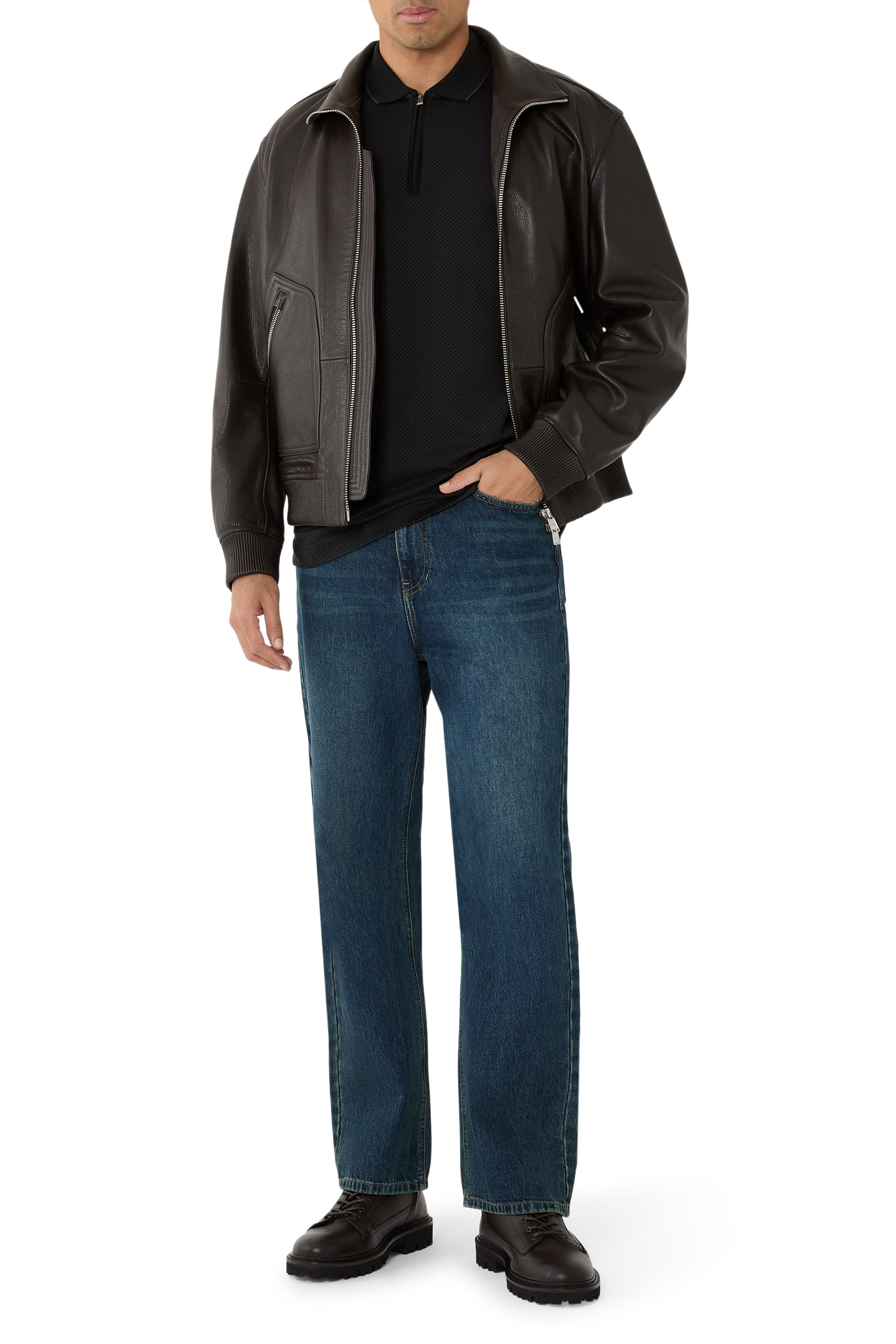 قميص بولو بلونين قطن معالج بتقنية المرسرة