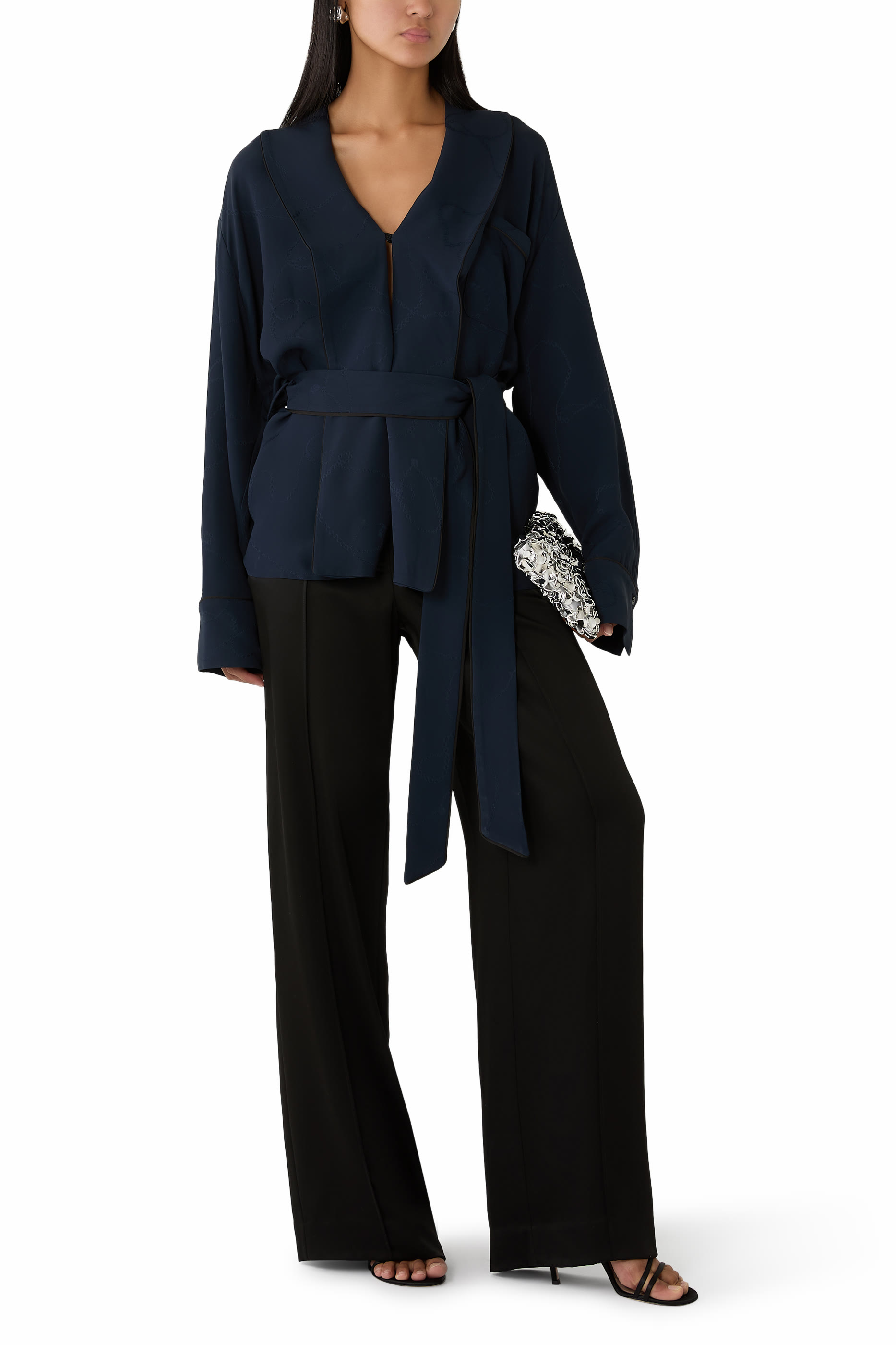 بلوزة بيجامة بتصميم ملفوف