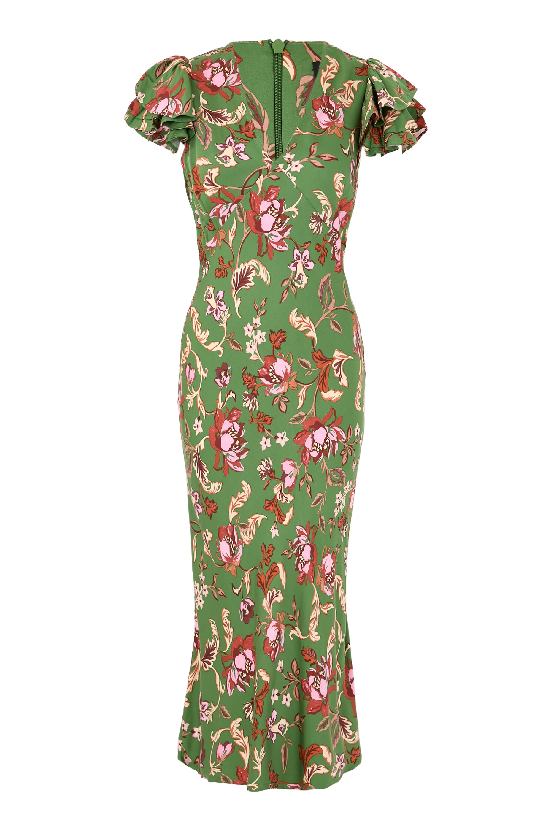 Floral Frill Sleeve Layla Midi Dress