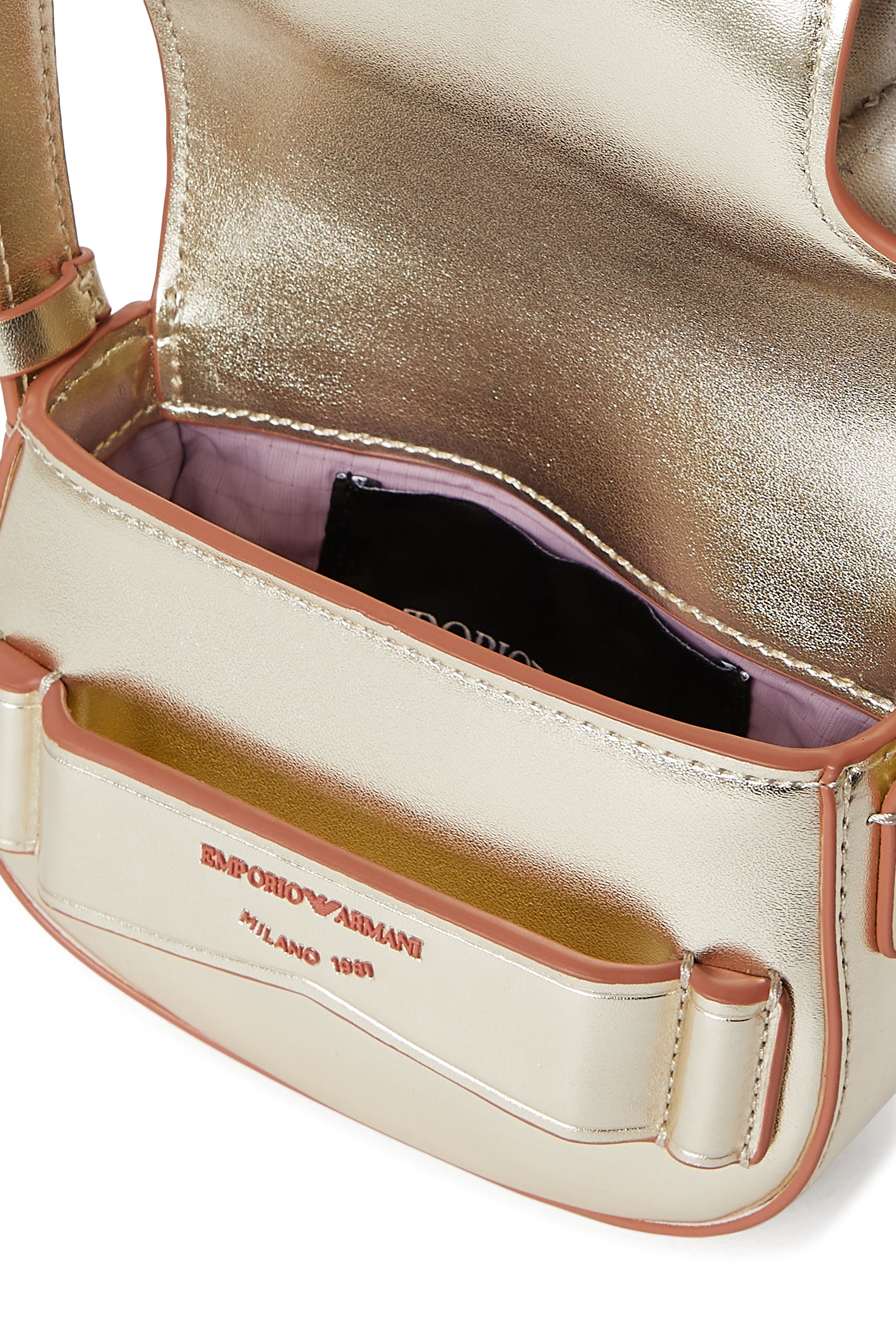 حقيبة كروس بشعار الماركة جلد لامع للأطفال