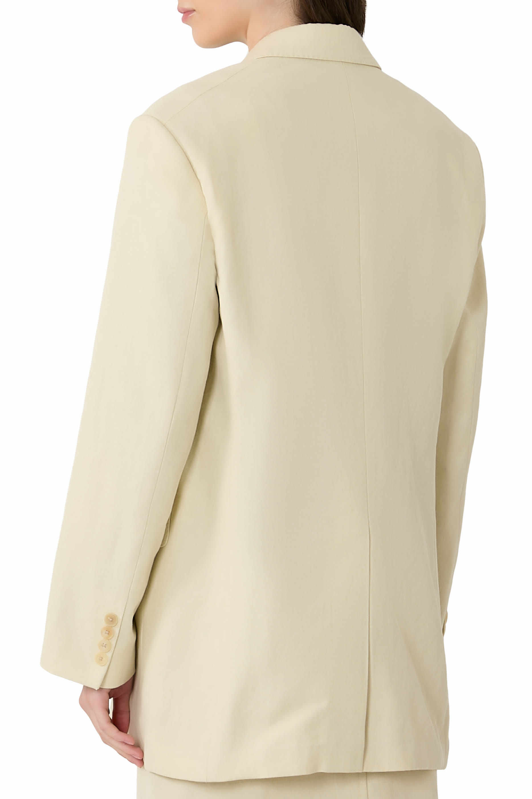 جاكيت قماش أكسفورد صوف وقطن وكتان