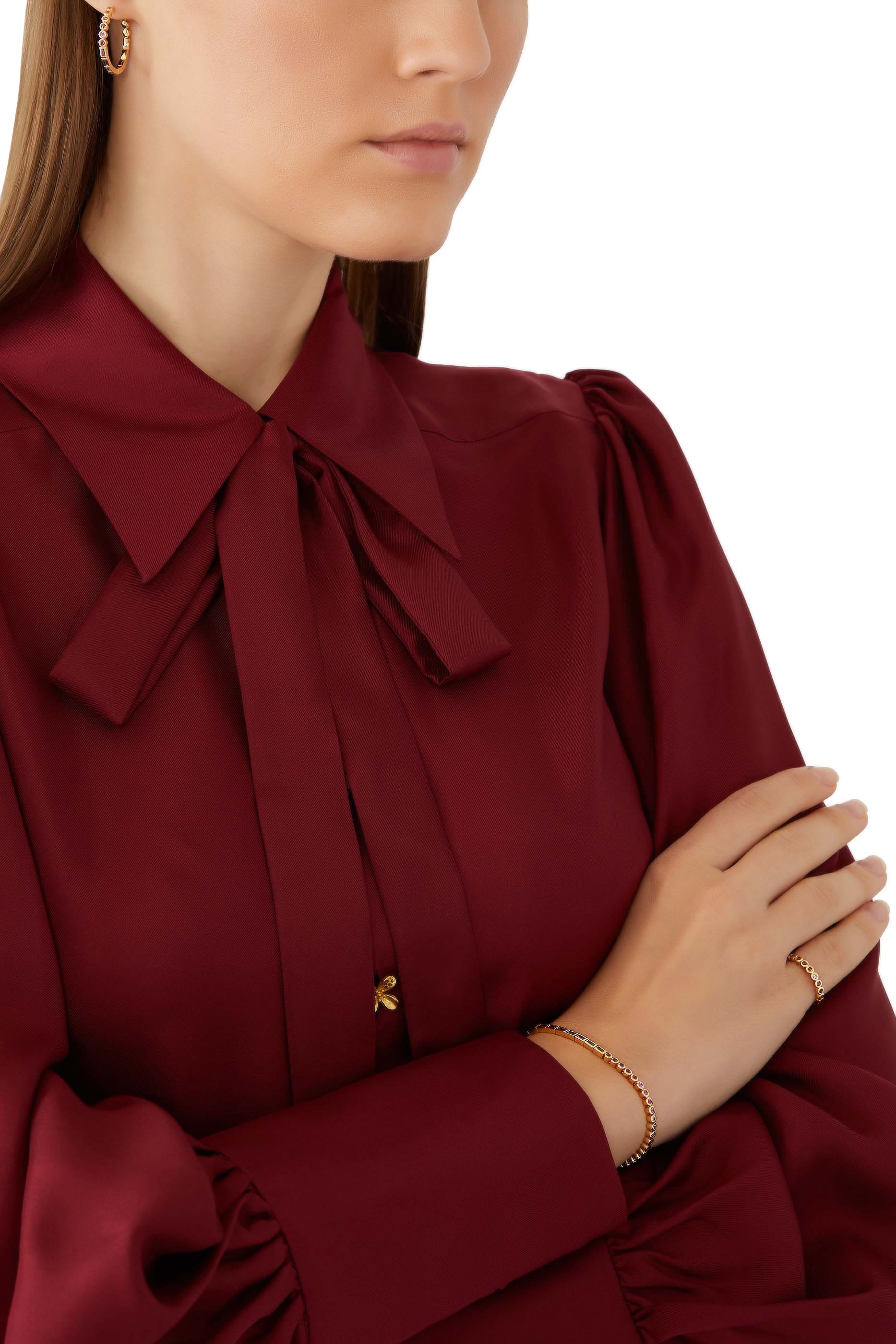 Rivi&egrave;re Baguette Bracelet, 18k Yellow Gold & Mixed Precious Stones