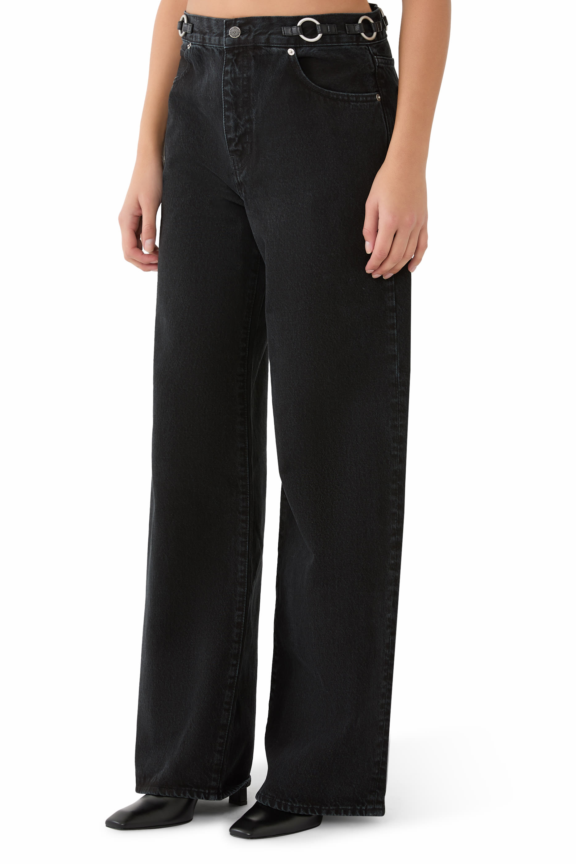 بنطال جينز سترول بحلي بتصميم حرف O