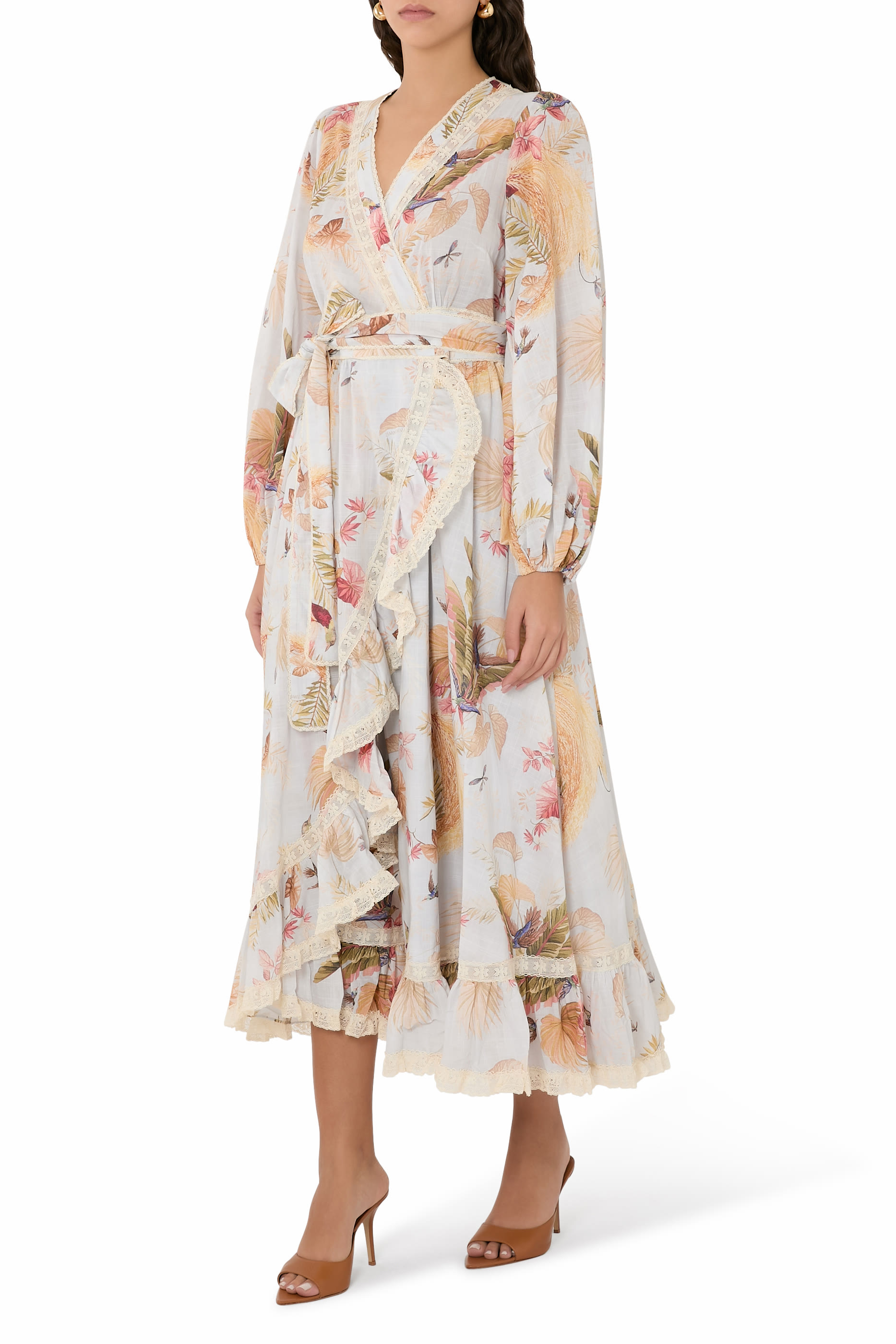 فستان أسنشن متوسط الطول بكشكش