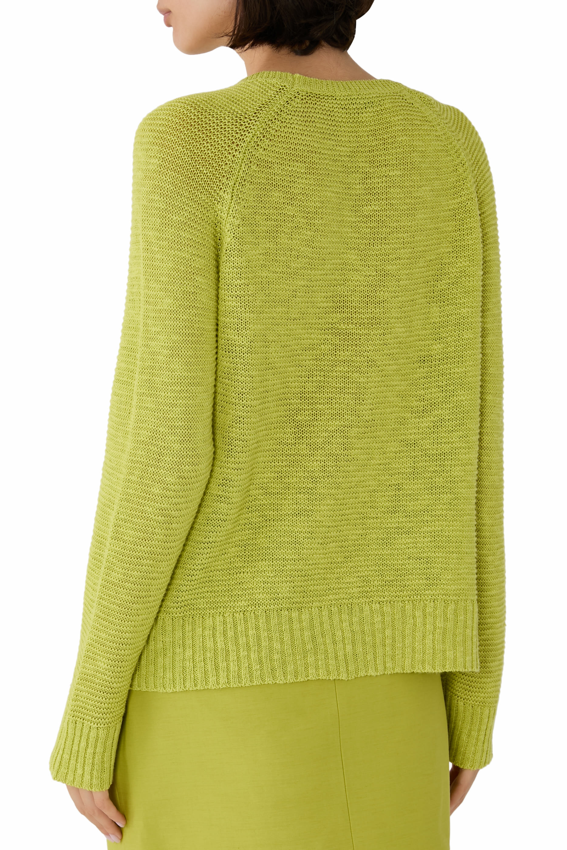 بلوزة كتان قطني عضوي بارز الملمس