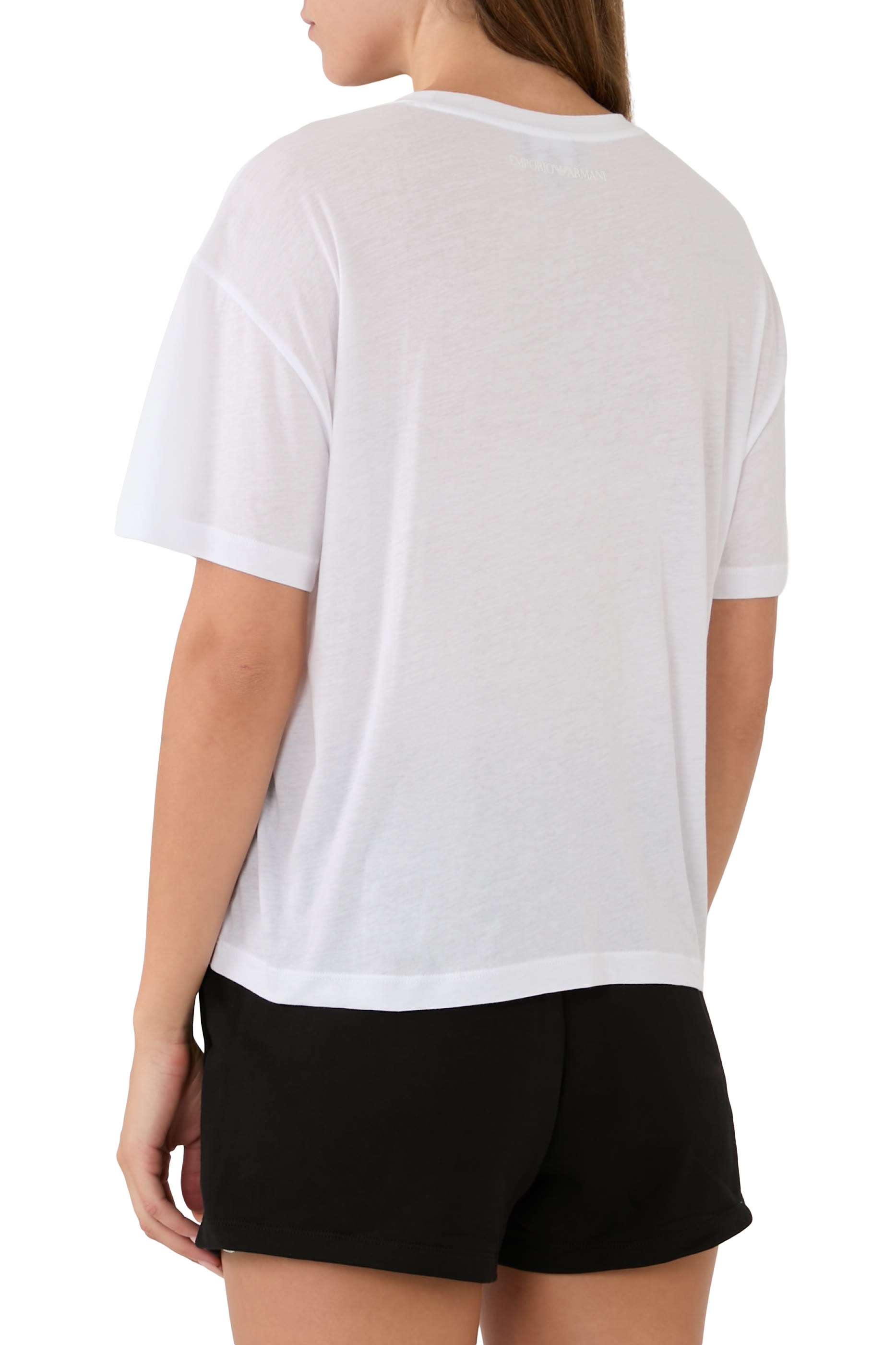 تيشيرت بطبعة شعار الماركة ونخيل