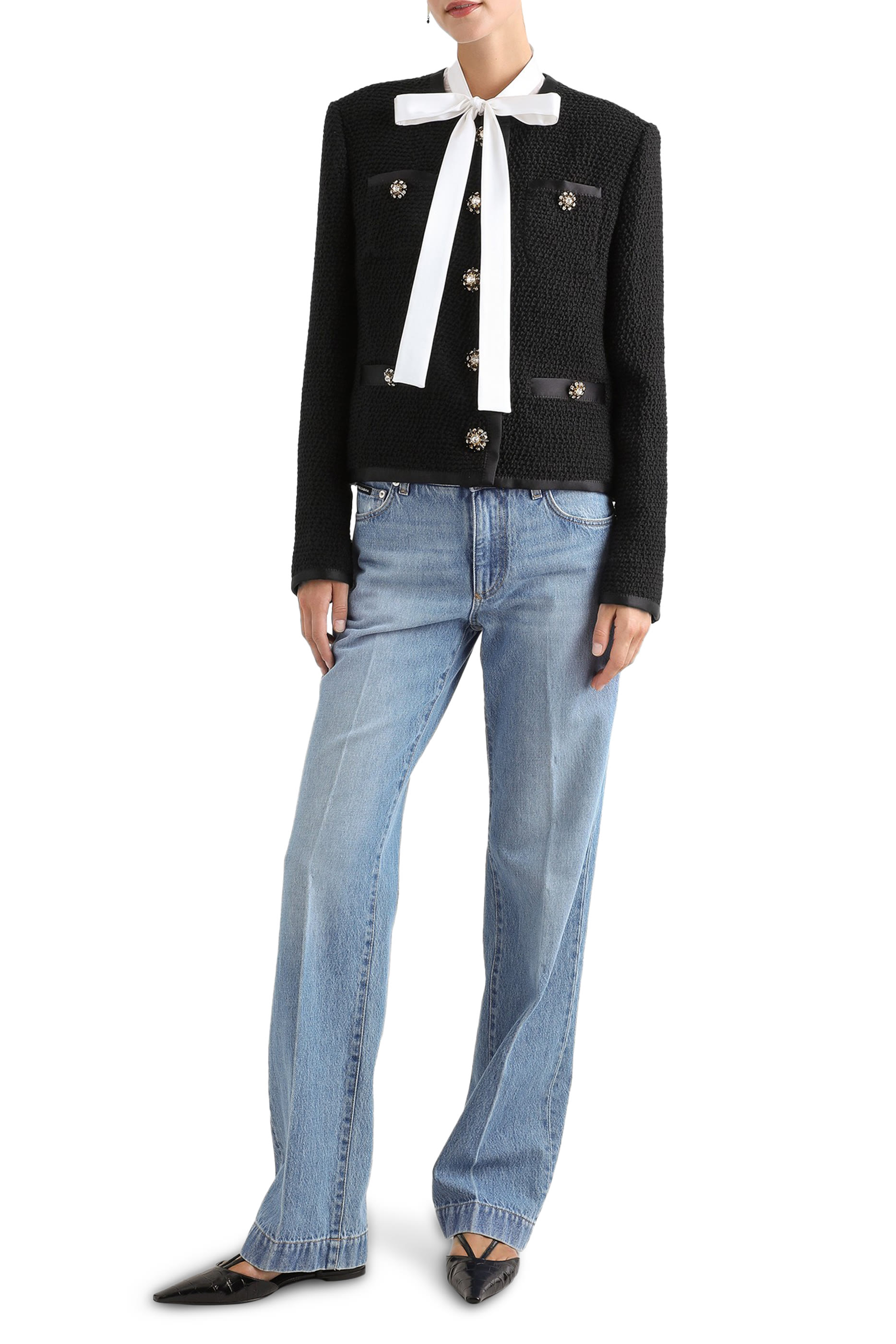 قميص بفيونكة شيفرون